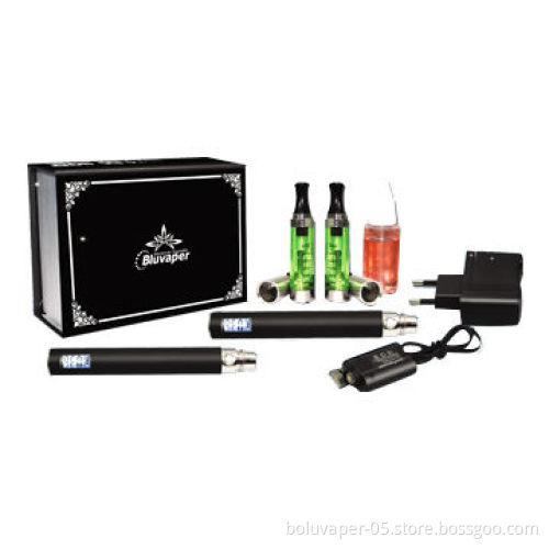 Huge Vapor Clearomizer E-cigarette Starter Kit, eGo T2 with 650/900/1,100mAh Battery Capacity